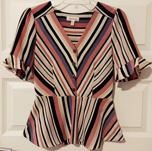 Striped Peplum Blouse